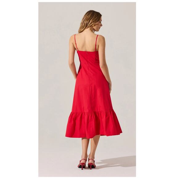 ASTR THE LABEL Asymmetrical Bow Midi Dress Size Small - Picture 2 of 12